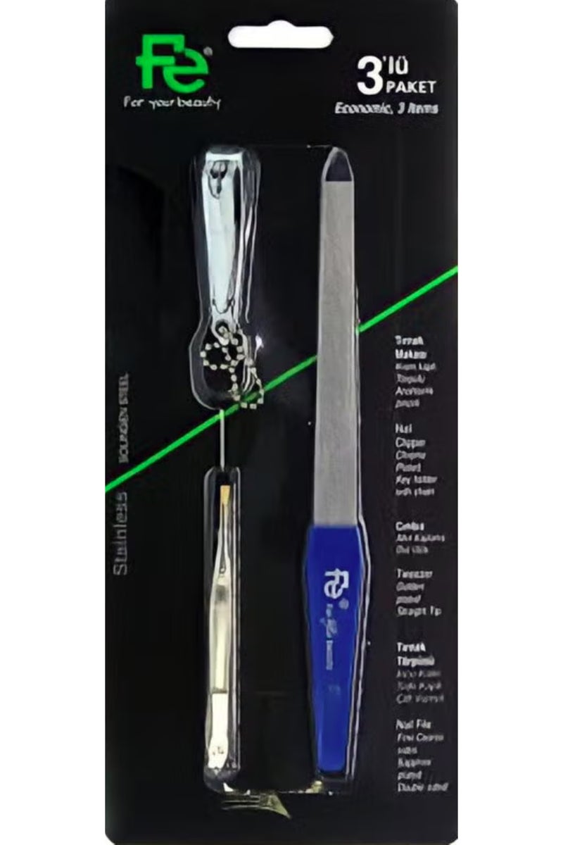 Fe 3-Piece Nail Care Set -Multicolor - Image 1