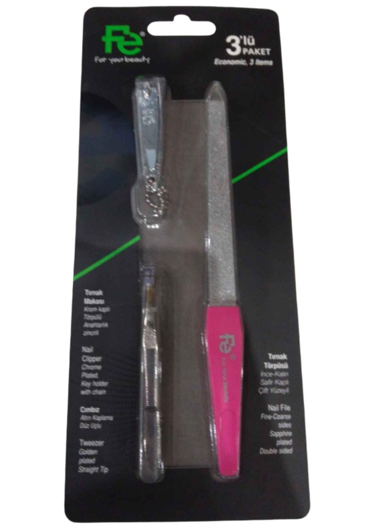 Fe 3-Piece Nail Care Set -Multicolor - Image 2