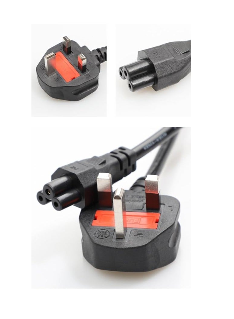 Terabyte Laptop Power Cable 3 Pin Cord for Various Laptop Charging 3 Pin UK Power Cord Main Lead Plug Cable (BS 1363 to IEC 60320 C5) - Image 2