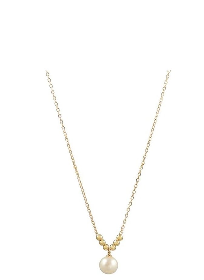 DUNISO Pearl Choker Necklace for Women,14k Gold Plated Titanium Steel Adjustable Boho Beach Layered Pearl Beaed Necklace Earrings Jewelry Set for Bride Bridesmaid Wedding Gifts  - Image 5