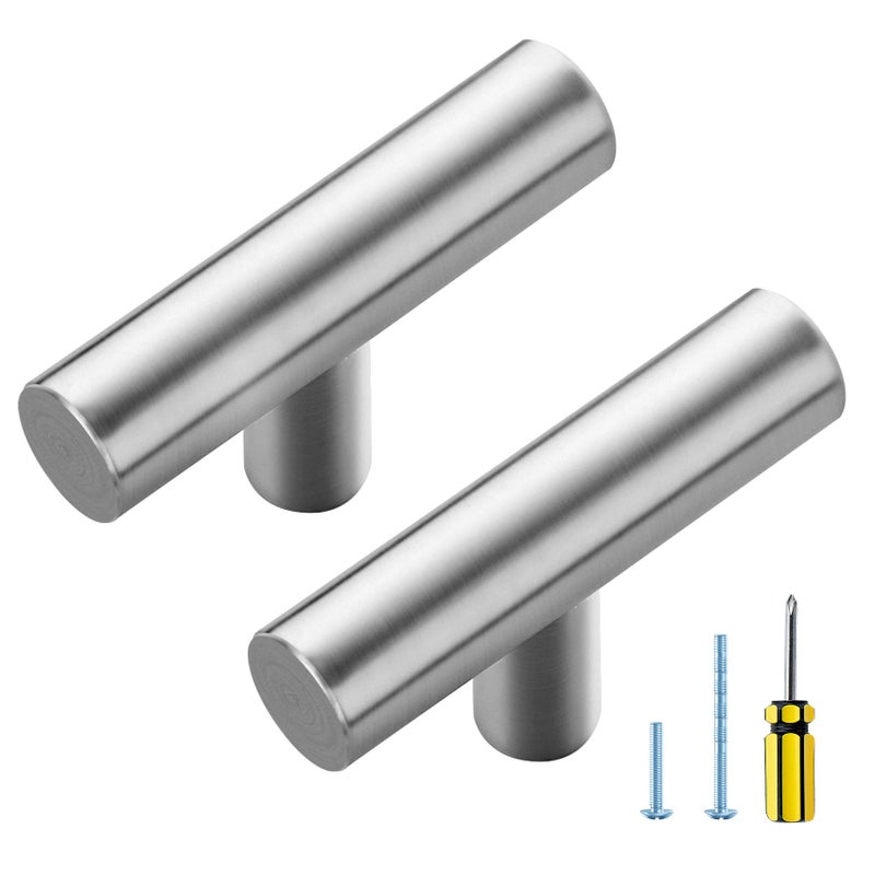 Ravinte 25 Pack Brushed Nickel T Bar Cabinet Knobs 2 Inch Dresser Knobs Silver Single Hole Drawer Knobs Cabinet Handles - Image 2