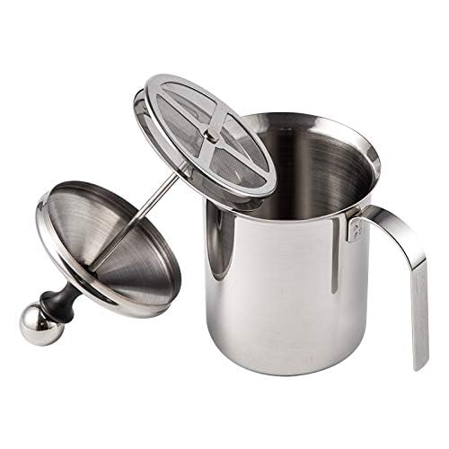 BEYKURY Stainless Steel Manual Milk Frother Handheld 400ml Coffee Foam Maker for Cappuccino Chocolate Coffee and Beating Milk - Image 2