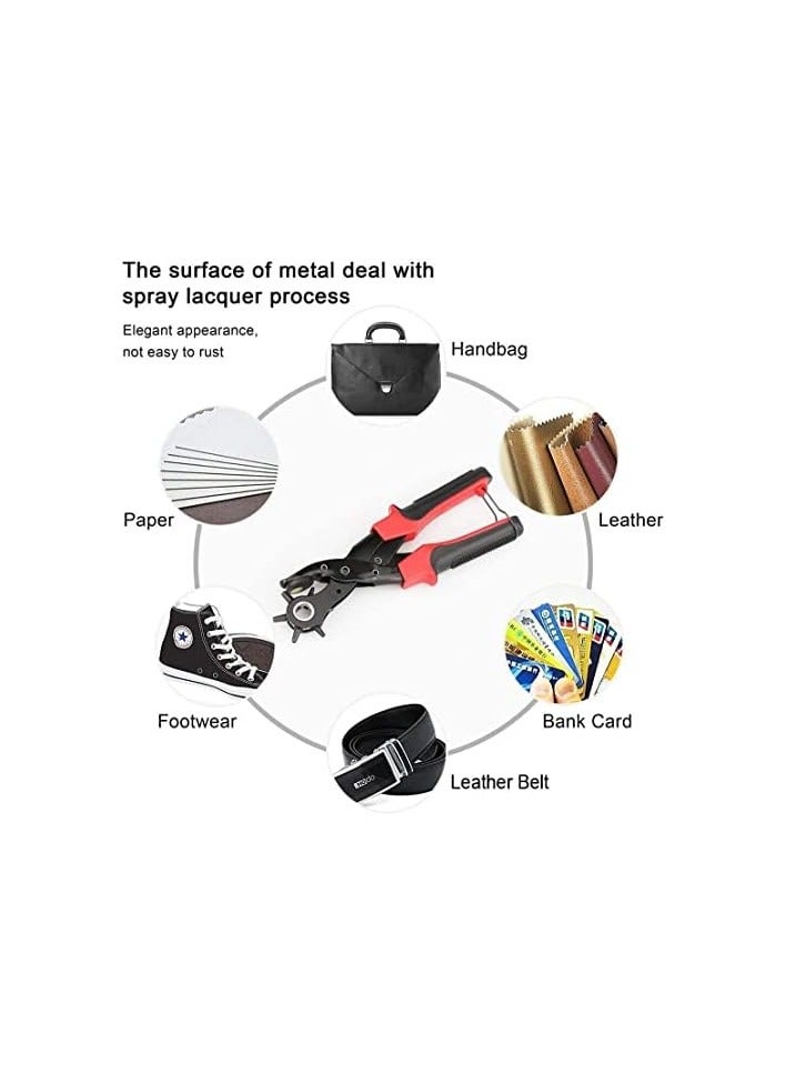 erorex Leather Hole Punch Tool for Belt - Updated Hole Sizes Puncher for Belt, Watch Band, Strap, Dog Collar, Saddle, Shoes, Fabric, DIY Home or Craft Project, 3 round holes, 3 flat holes - Image 4