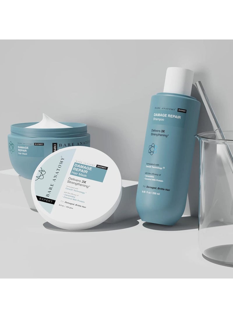 BARE ANATOMY Damage Repair Shampoo and Hair Mask Kit Repairs Damaged Weak and Dry Hair Prevents Hair Fall with Coconut Milk Protein Sulphate and Paraben Free for Women and Men 250ml 250g - Image 2