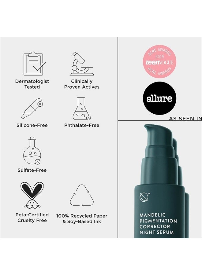 Allies of Skin Mandelic Pigmentation Corrector Night Serum: Mandelic, Lactic & Salicylic Acid, Hyaluronic Acid, Niacinamide, Bakuchiol, Rosehip & Tamanu Oils. Exfoliate & Target Uneven Skin Tone 1oz / - Image 4