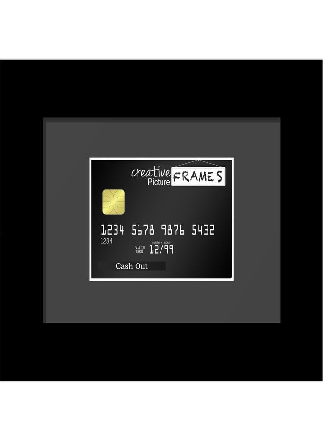 Creative Picture Frames 1 Single Credit Card Frame With Black Mat Displays 2 1/8 x 3 3/8-inch CC Charge Card Manhattan Black Wall Frame - Image 1