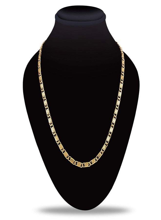Thrillz Thrilz (FF155_FF460) Gold Plated Golden Brass Combo Chain For Men Women - 24 Inches Long - Image 4