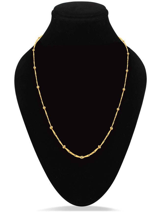 Thrillz Thrilz (FF155_FF460) Gold Plated Golden Brass Combo Chain For Men Women - 24 Inches Long - Image 5
