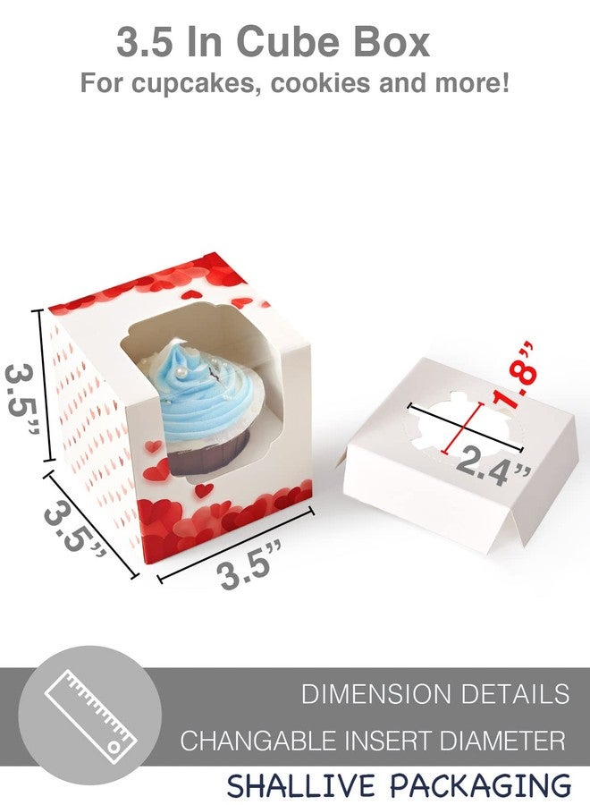 Shallive Valentine's Day Individual Cupcake Boxes 60 Pack with Window Single Cupcake Containers for Muffins, Chocolate Covered Strawberry for Wedding Favor Gift Cocoa Bomb Packaging with Inserts - Image 5