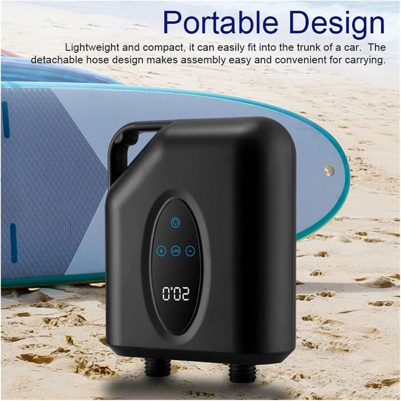 Air Pump, Portable Paddle Board Pump 20PSI High Pressure Electric Air Compressor Inflation with 6 Nozzles for Inflatable Boat,Electric Air Pump - Image 5