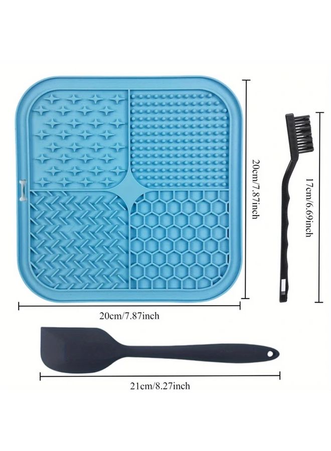 Blue Lick Mat For Dogs And Cats With Suction Cups Slow Feeder Grooming Aid - Image 2