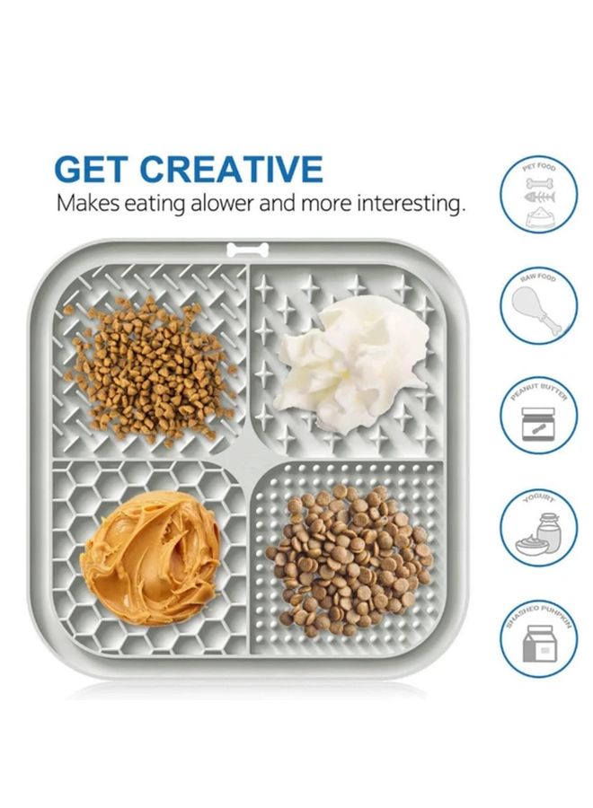 Blue Lick Mat For Dogs And Cats With Suction Cups Slow Feeder Grooming Aid - Image 4