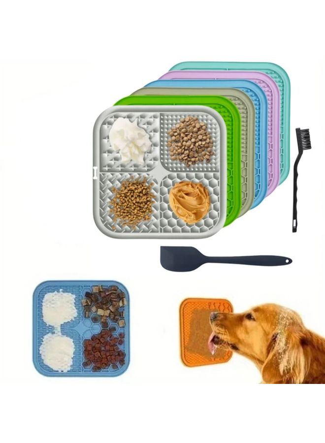 Blue Lick Mat For Dogs And Cats With Suction Cups Slow Feeder Grooming Aid - Image 1