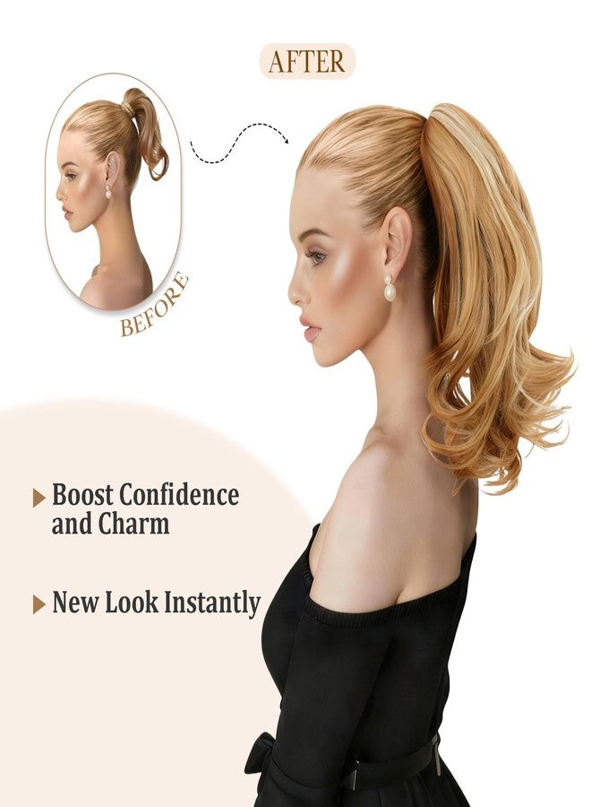 ZAVIDE 14Inches Claw Clip ponytail Extension Synthetic Hair Extension Ponytail Clip on Ponytail For Women Natural Looking Hairpiece (Brown) - Image 2
