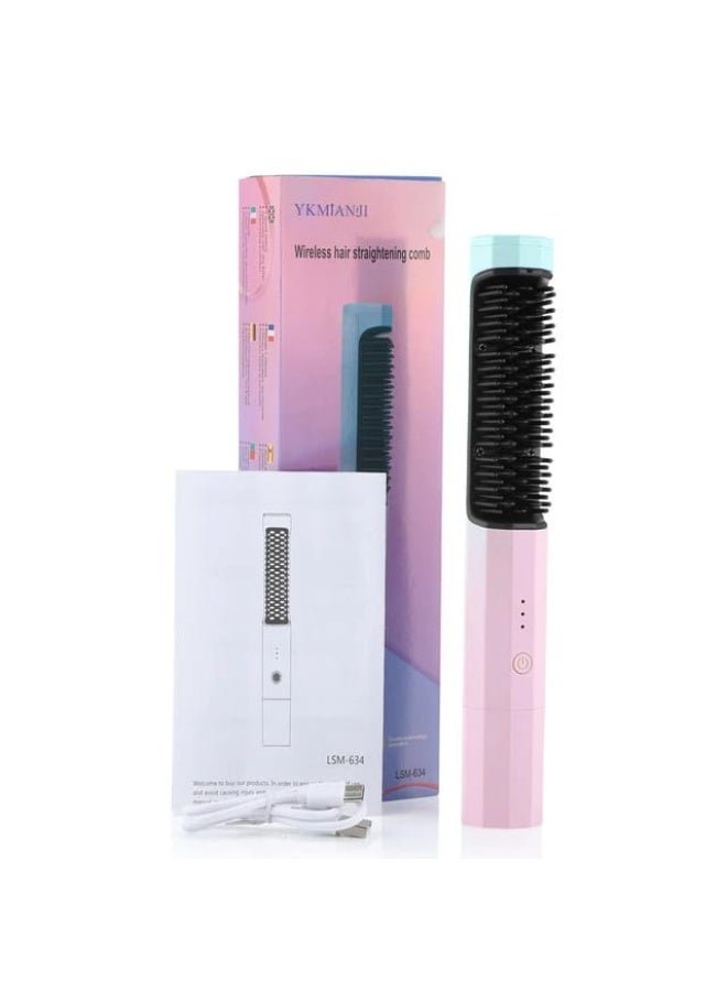 Wireless Hair Straightening Comb – Rechargeable Cordless Heated Brush for Smooth & Frizz-Free Styling - Image 1