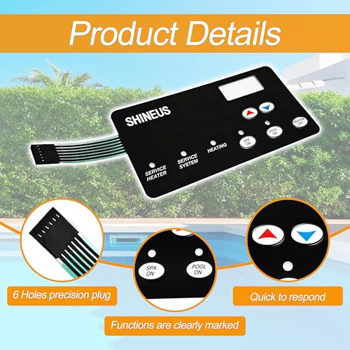 ShineUs 42002-0029Z/472610Z Switch Membrane Compatible with Sta-Rite Max-E-Therm Pool and Spa Heater Electrical Systems - Image 3