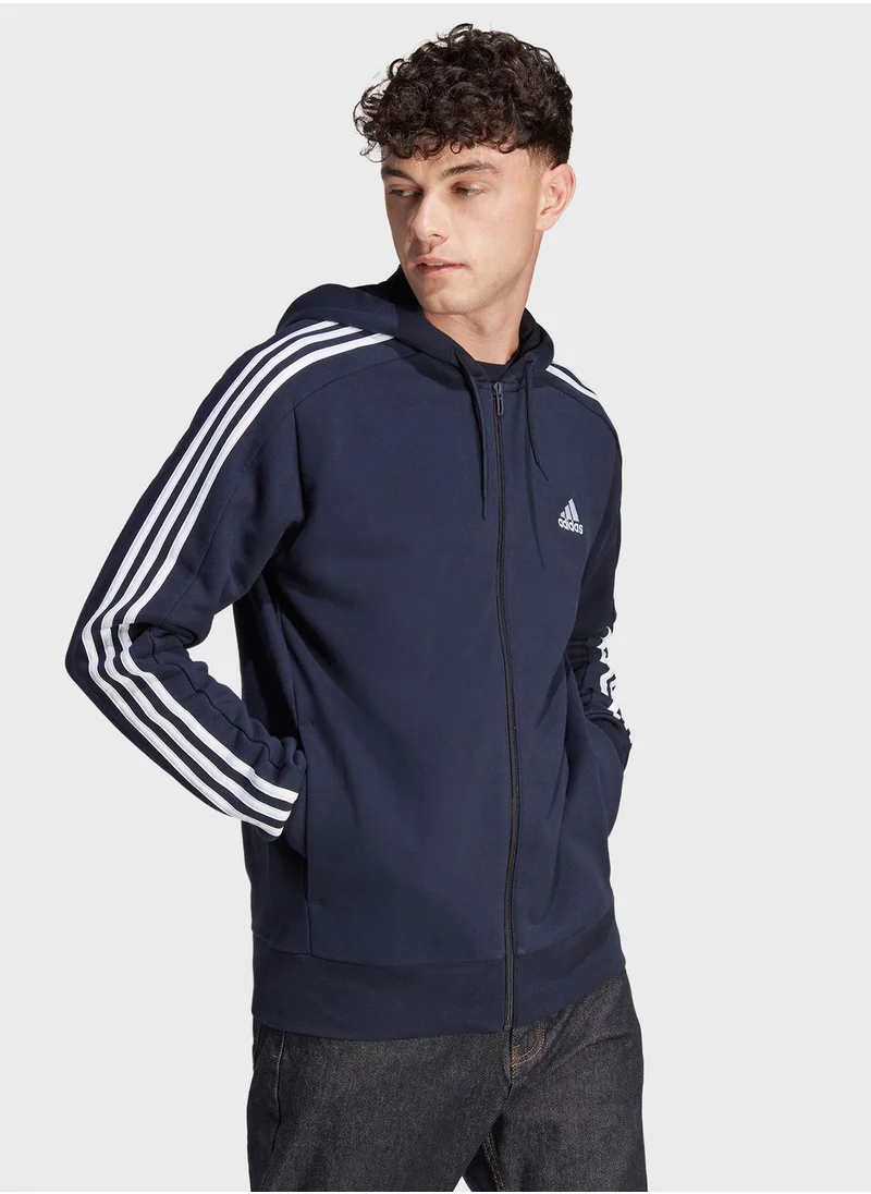 Adidas 3 Stripes Full Zip Hoodie