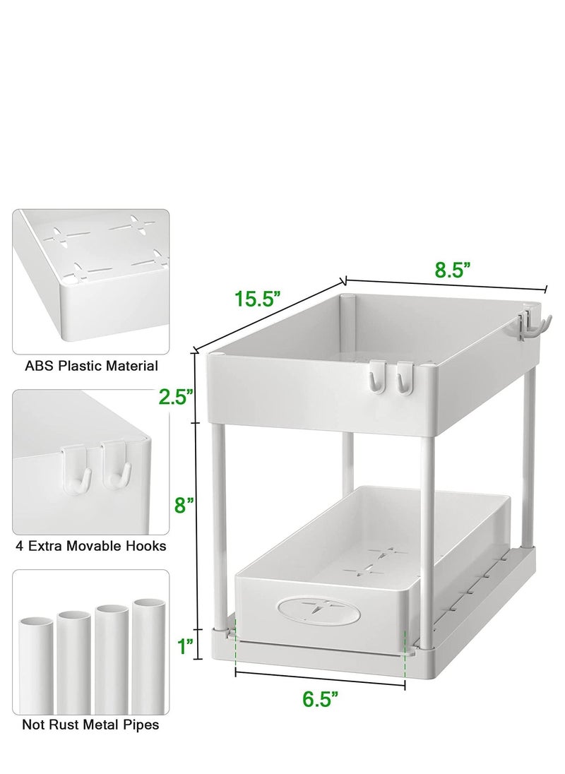 MIXDE - 2-Tier Under Sink Organizer with Sliding Storage Drawer, Under Sink Organizers and Storage Under Sliding Cabinet Basket Organizer for Bathroom Kitchen - Image 1