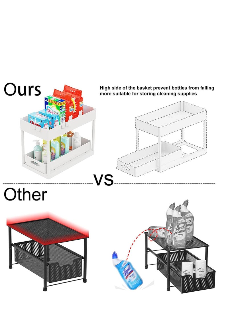 MIXDE - 2-Tier Under Sink Organizer with Sliding Storage Drawer, Under Sink Organizers and Storage Under Sliding Cabinet Basket Organizer for Bathroom Kitchen - Image 1