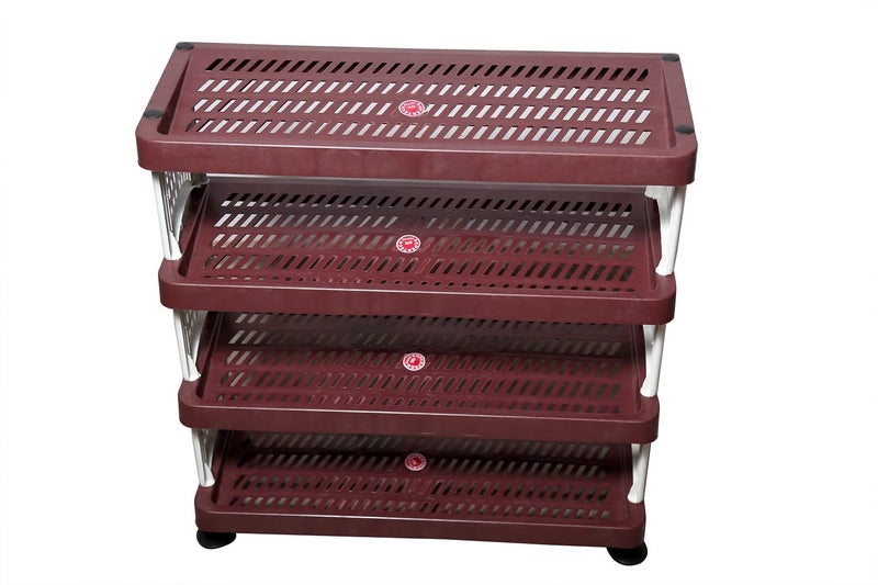 Supertech Supertech Premium Plastic 4 Tiers Storage Shelf & Shoe Rack Stand, 4 Shelves