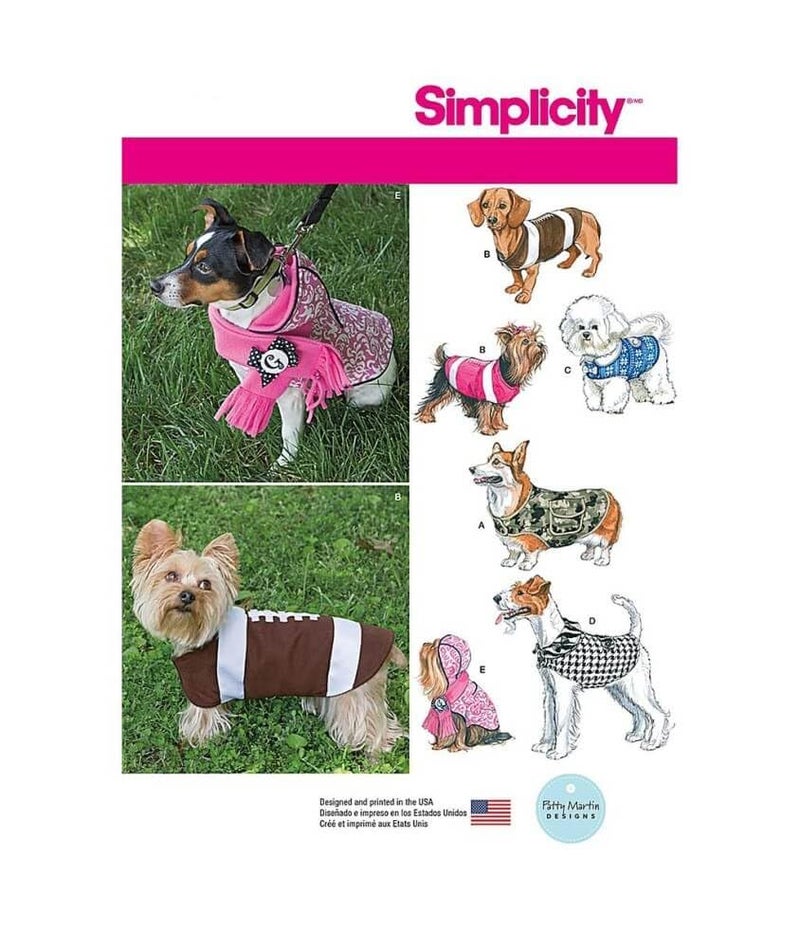 Simplicity 1239 Dog Coat Sewing Pattern, Fits Small, Medium, and Large Size Dogs - Image 1
