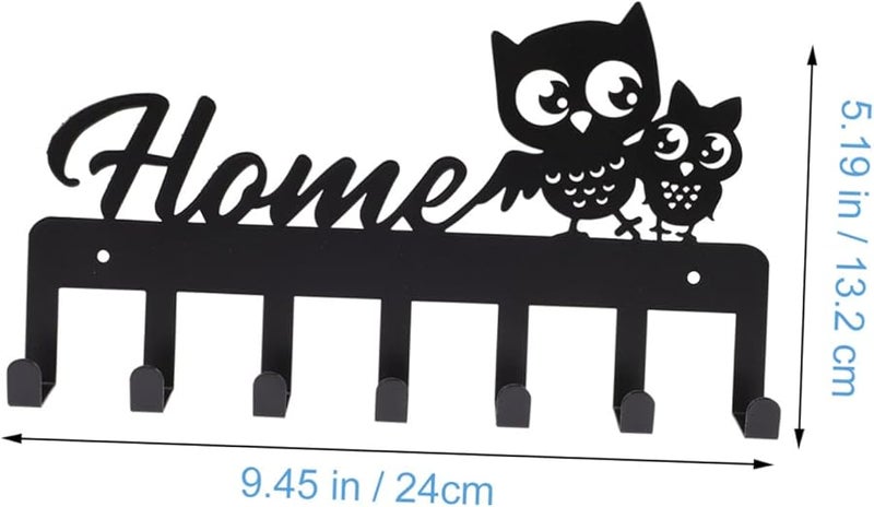 Unomor Iron Art Owl Key Holder Wall Mounted Organizer For Home Entryway Bedroom Kitchen - Image 3