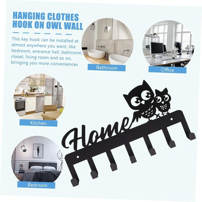 Unomor Iron Art Owl Key Holder Wall Mounted Organizer For Home Entryway Bedroom Kitchen - Image 4