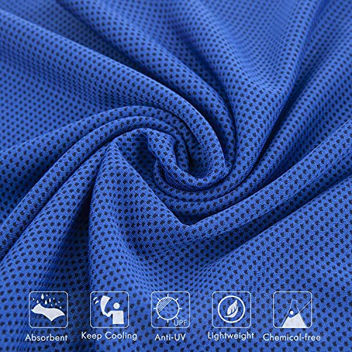 P-PLUS INTERNATIONAL Cooling Towel Cool Cold Towel for Neck, Microfiber Ice Towel, Soft Breathable Chilly Towel for Yoga, Golf, Gym, Camping, Running, Workout(Grey+Blue+Pink+Purple, Pack of 4) - Image 5