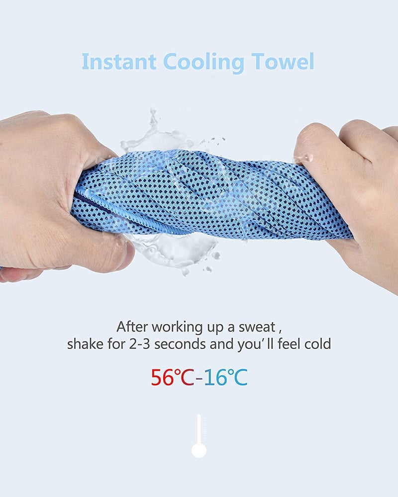 P-PLUS INTERNATIONAL Cooling Towel Cool Cold Towel for Neck, Microfiber Ice Towel, Soft Breathable Chilly Towel for Yoga, Golf, Gym, Camping, Running, Workout(Grey+Blue+Pink+Purple, Pack of 4) - Image 4