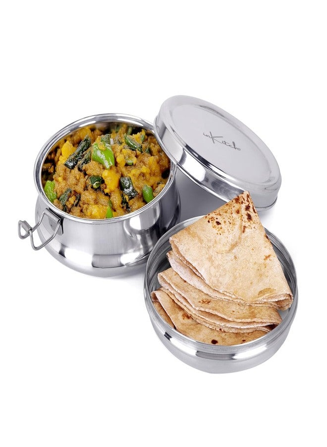 inKitch Premium Stainless Steel Lunch Box for Office, Kids & Travel | Airtight, Leakproof Meal Pack with Separator Plate & Locking Clip | Durable Portable Food Container (1, 250ml) - Image 1