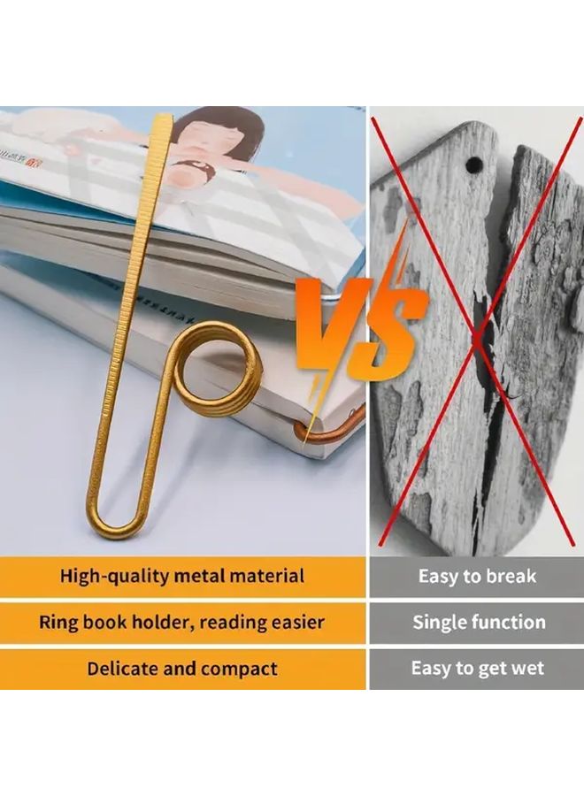 Rosegolden Copper Book Holder Ring Page Holder Lightweight Opener Tool - Image 5