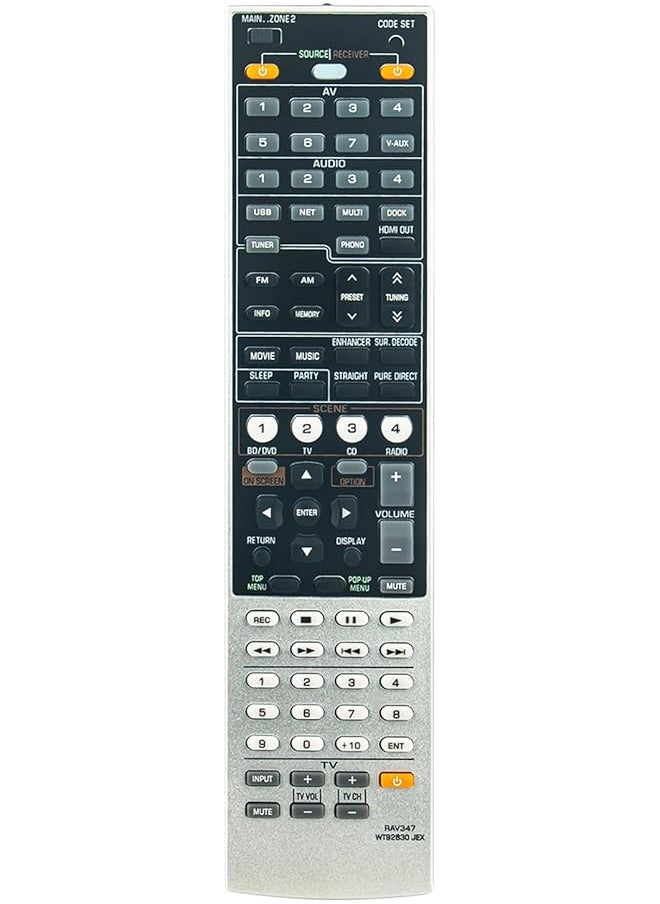 erorex - Replaced Remote Rav347 Compatible With Yamaha Wt92830Jex Rx V1067Bl Rx A1000 Rx A1000Bl Rx V1067 Htr 8063 Rav348 Av Receiver Home Theater - Image 1