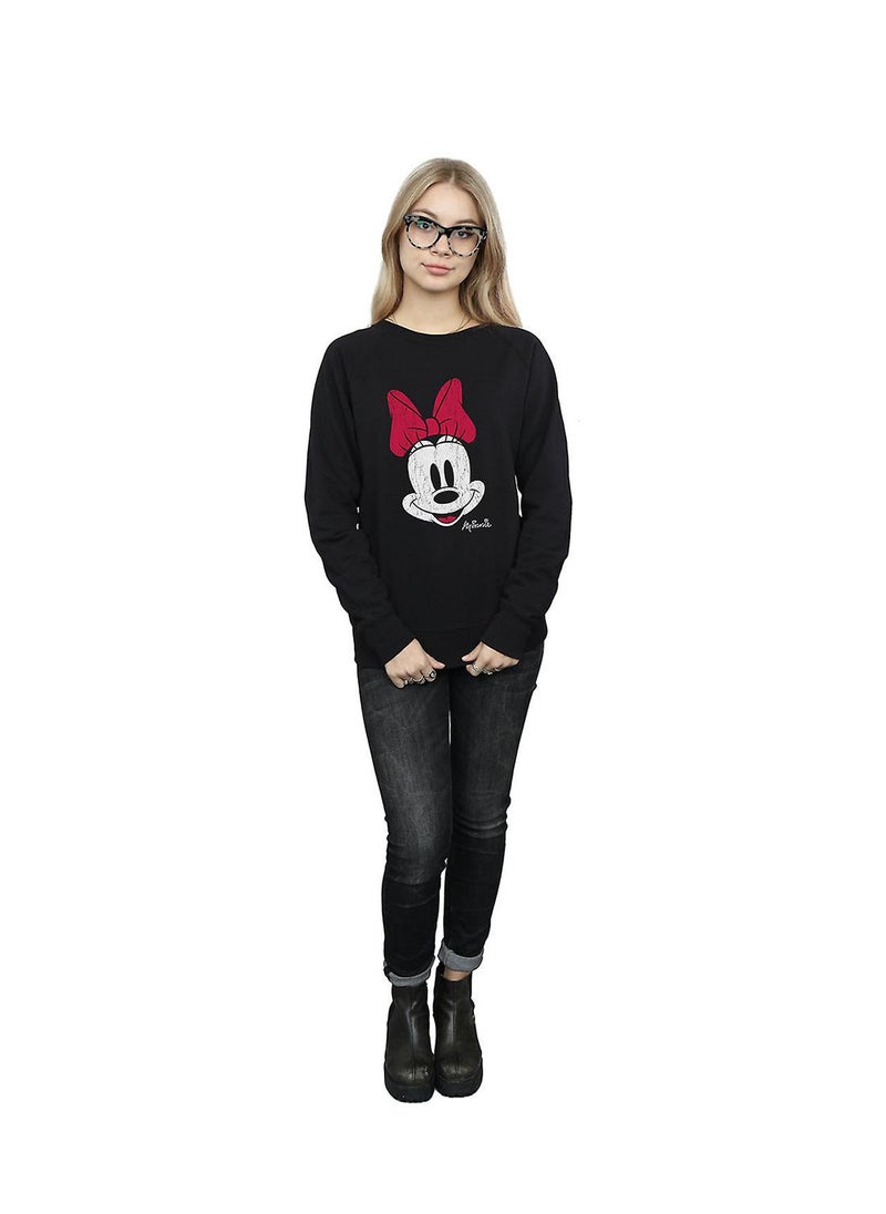 Disney Disney Womens/Ladies Minnie Mouse Face Sweatshirt - Black  - Image 4