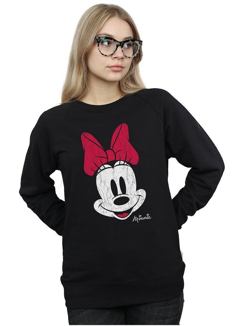 Disney Disney Womens/Ladies Minnie Mouse Face Sweatshirt - Black  - Image 3