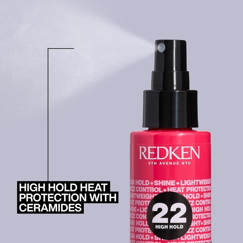 REDKEN بخاخ حراري ريدكن 22 ثبات عالي - واقي حراري ورذاذ تثبيت، لتجعيد الشعر ومكواة الشعر، تحكم دائم في التجاعيد وحماية من أضرار الحرارة - Image 5