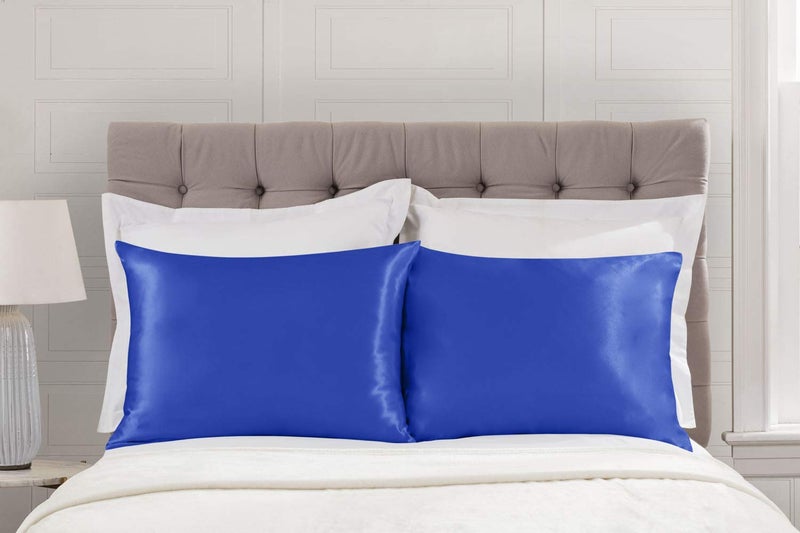 SHOPBEDDING ShopBedding Luxury Satin Pillowcase for Hair - King Satin Pillowcase with Zipper  Royal (Pillowcase Set of 2) - Blissford  - Image 3