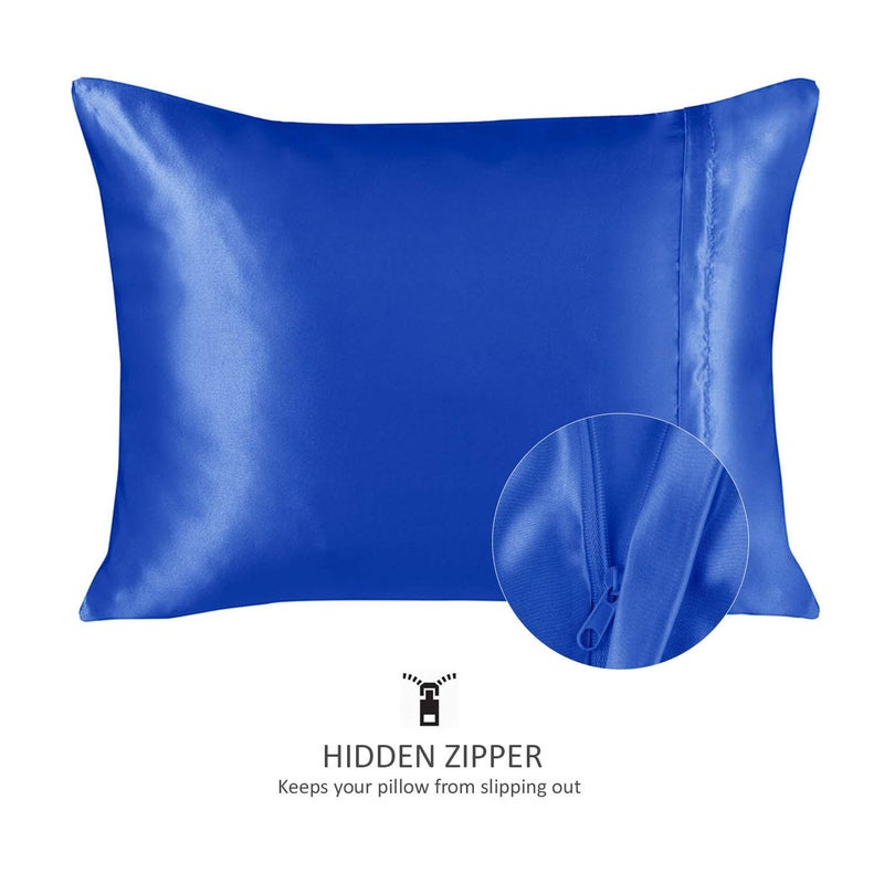 SHOPBEDDING ShopBedding Luxury Satin Pillowcase for Hair - King Satin Pillowcase with Zipper  Royal (Pillowcase Set of 2) - Blissford  - Image 2