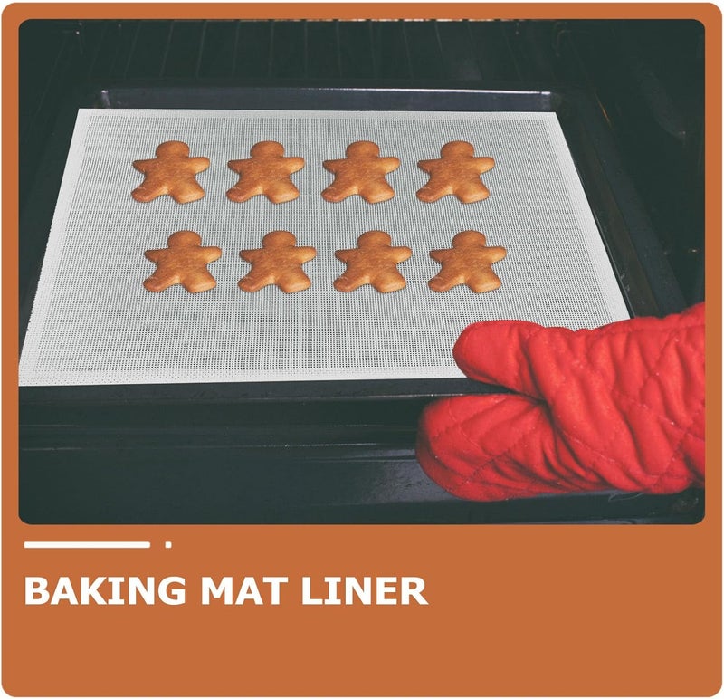 VICASKY Reusable Nonstick Baking Mat Sheet High Temperature Resistant Fiberglass Pastry Baking Mat Food Safe White Oven Liner for Cookies Bread - Image 3