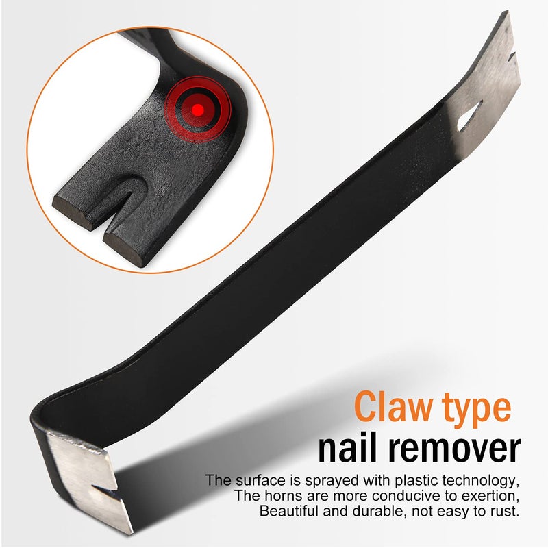 KSEIBI 285150 Hand Wonder Crow Bar Tool, Steel Nail Puller Paint Lid Lifter Trim Small Flat Pry Bar 15" inch for Prying, Scraping, Lifting, Pulling, Utility Claw Wonderbar - Image 4