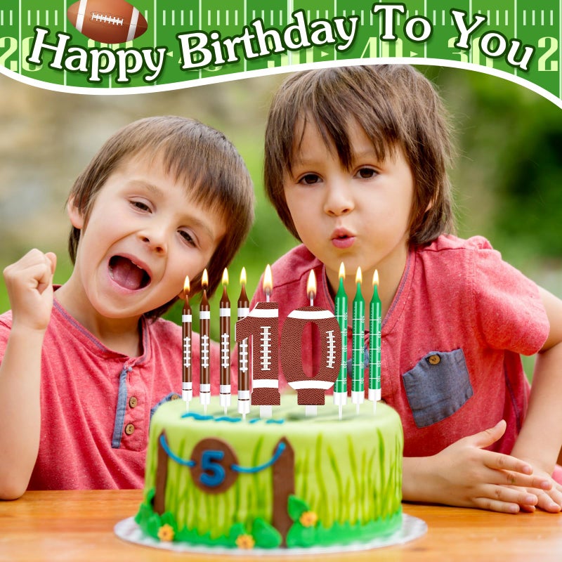 Photect 11 PCS Football Birthday Candles Number Candle Sports Cake Topper Decor Football Themed Birthday Cake Decorations for Boys Girls Kids Party Supplies(Number 10) - Image 4