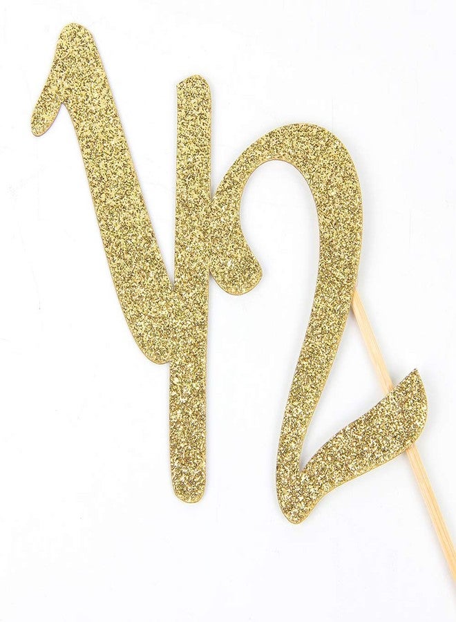 Festiko® Gold Glitter Half Year Cake Topper - Baby's Half Year Old Birthday Party Decoration - Image 3
