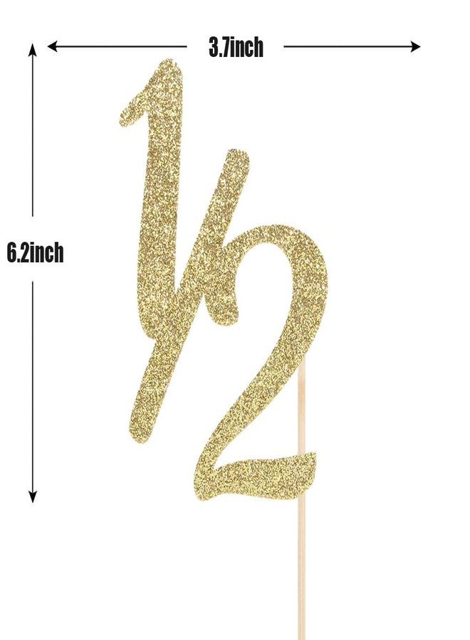 Festiko® Gold Glitter Half Year Cake Topper - Baby's Half Year Old Birthday Party Decoration - Image 4