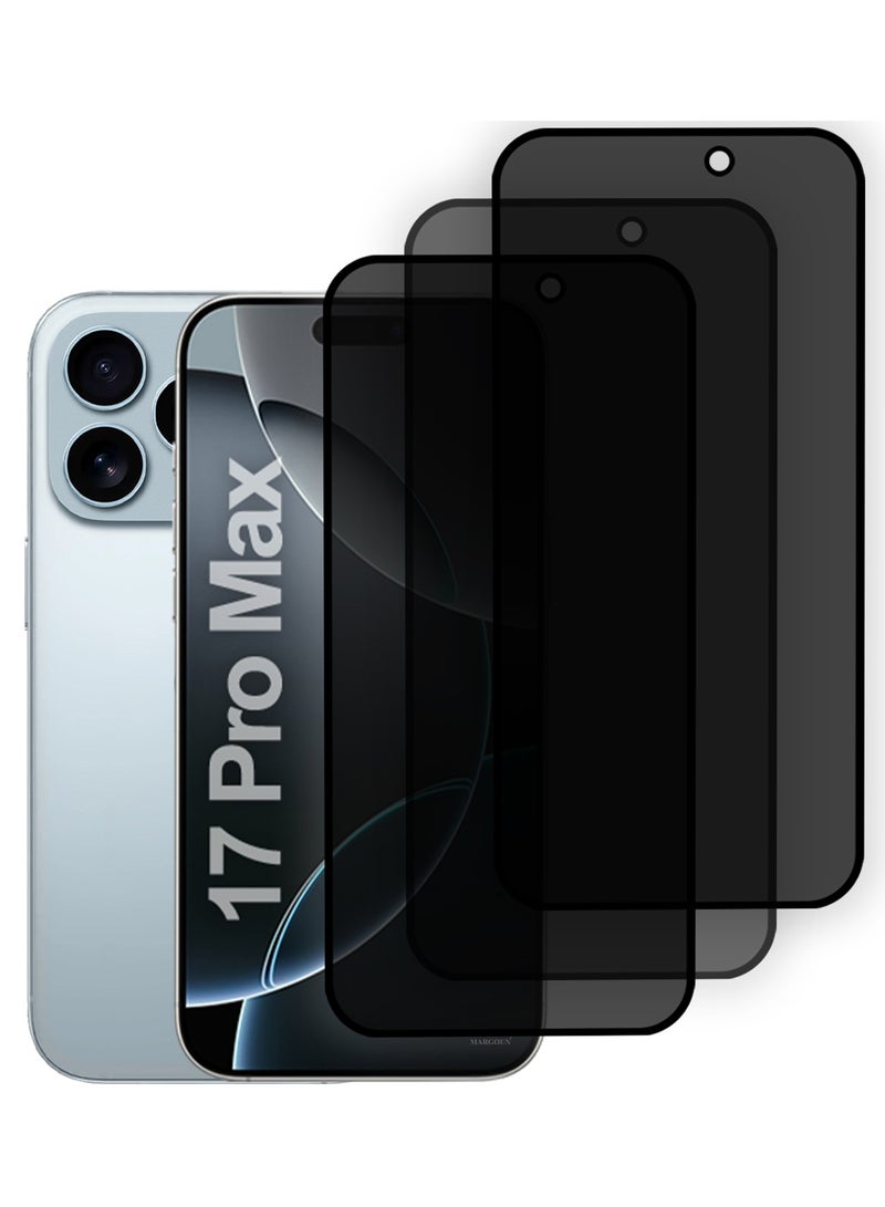 CATANES 3 PCS of Premium Privacy Screen Protector for iPhone 17 Pro Max, Anti-Spy Tempered Glass HD Clear View Easy Installation - Image 2