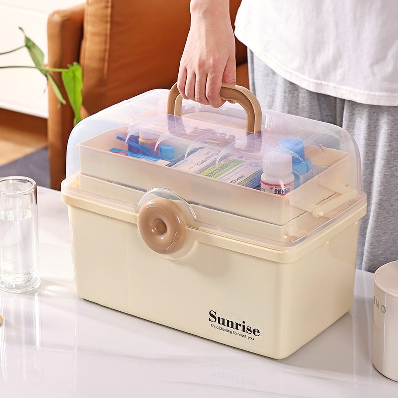Medicine Box: High-quality Plastic Large Capacity Multi-layer Design - Transparent Child-friendly Medicine Organizer for Home Daily Use Emergency Situations Businesses - Image 4