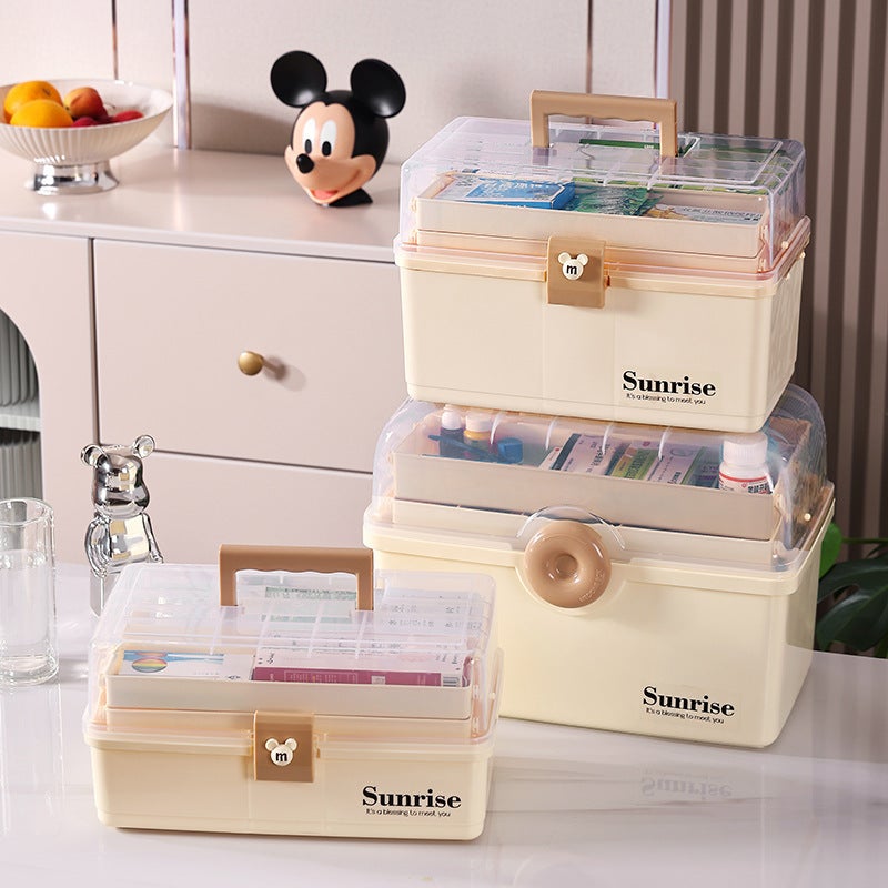 Medicine Box: High-quality Plastic Large Capacity Multi-layer Design - Transparent Child-friendly Medicine Organizer for Home Daily Use Emergency Situations Businesses - Image 3
