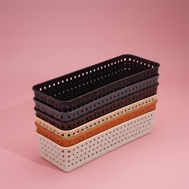 Oblivion Wardrobe Organizer for Storage 6 Pcs - Plastic Multipurpose Desk Organizer Tray, Multicolour Office Drawer Dividers Bins for Household Items, Bathroom, Makeup, Bedroom Dresser & Basket Rack - Image 2