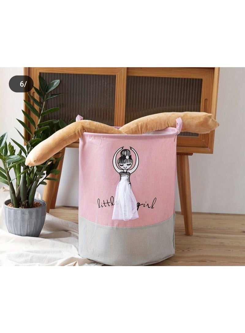 Little Girl Fabric Storage Basket – For Clothes, Toys & Socks  BA  - Image 2