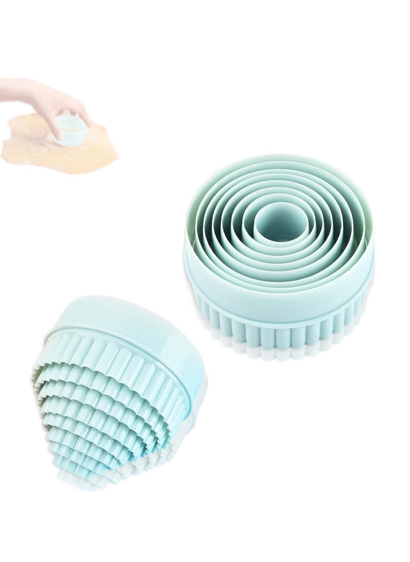 CMGTYYD 8 baking cutters, pastry cutters baking, biscuit cutters baking, plastic baking cutters baking, fluted and round biscuit cutter set, professional home baker  - Image 1
