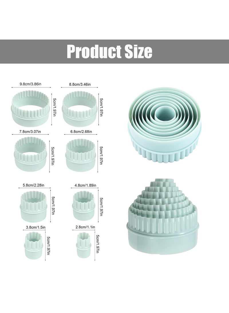 CMGTYYD 8 baking cutters, pastry cutters baking, biscuit cutters baking, plastic baking cutters baking, fluted and round biscuit cutter set, professional home baker  - Image 2