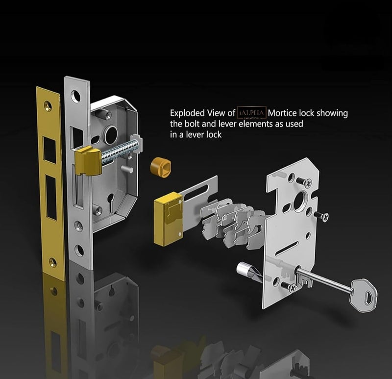 iALPHA Savio with 5 Years Warranty Premium Mortise Door Lock SetHighSecuring Door Lock BedroomMain Door LockHandle Set6Lever Lock Mechanism with Brass and Zinc Lock Body Cylinder with 3 Keys - Image 5